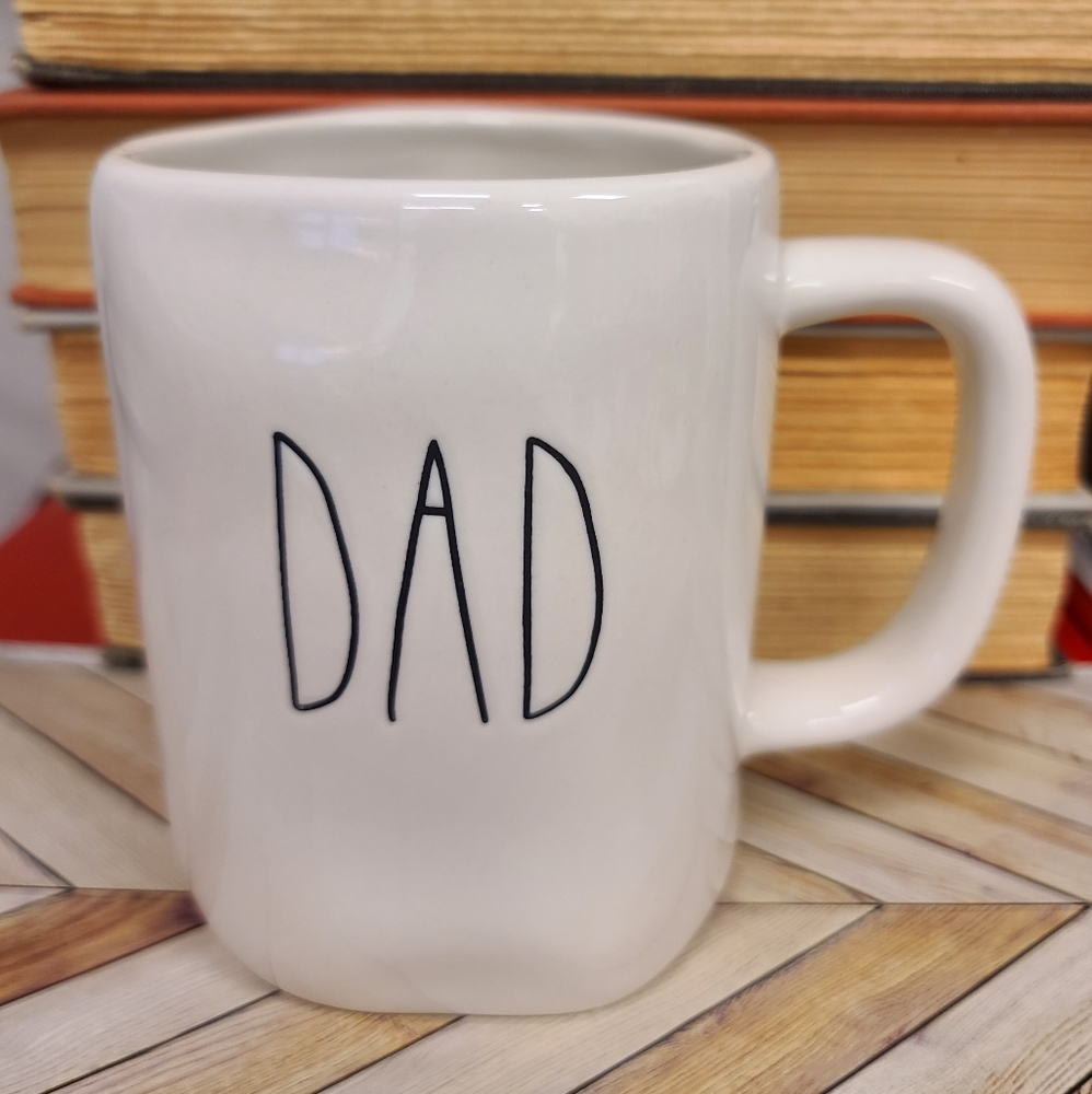 Rae Dunn Artisan Collection by‎ Magenta Tea Mug "DAD" White